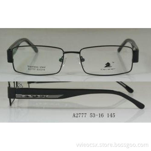 Durable Full Rim Metal Optical Frames With Demo Lens , Blac